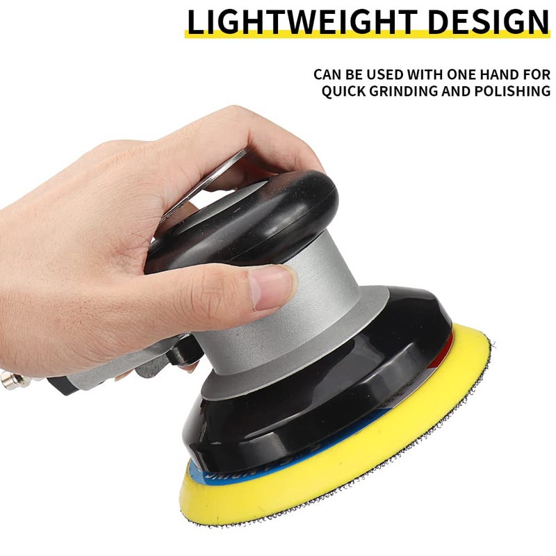 SI FANG 5-Inch Heavy Duty Air Dual Action Random Orbital Sander, Low Vibration Pneumatic Da Sanders - Image 2